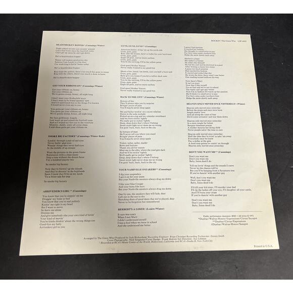 THE GUESS WHO Rockin' Record Vinyl LP RCA LSP-4062 Ist Press Gatefold Insert - Picture 4 of 6